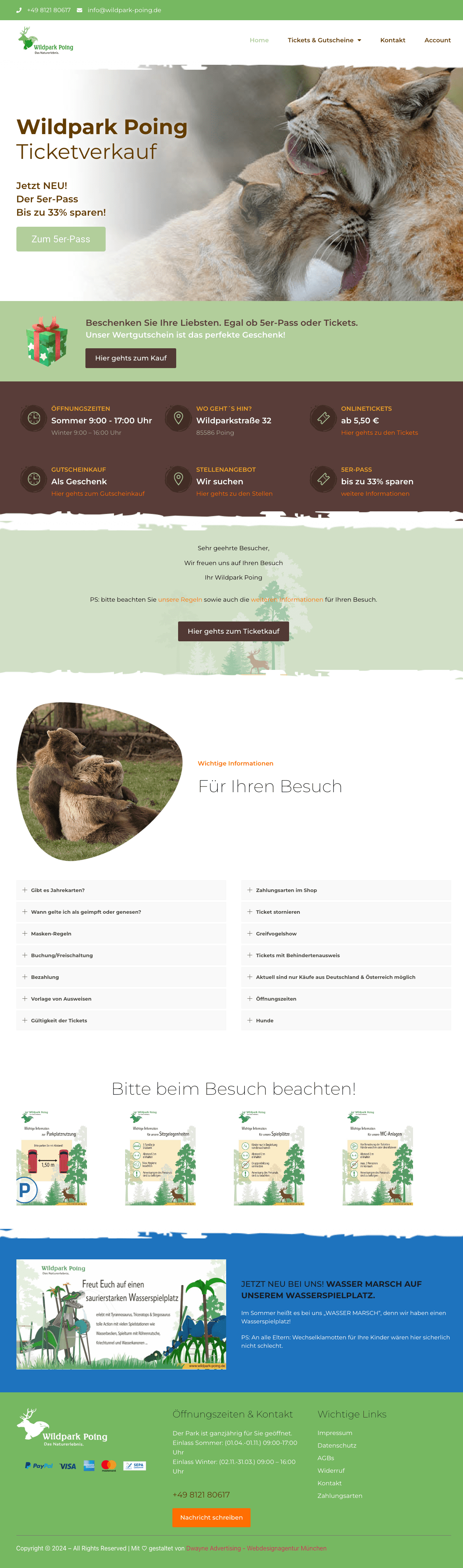 Website Wildpark Poing nachher