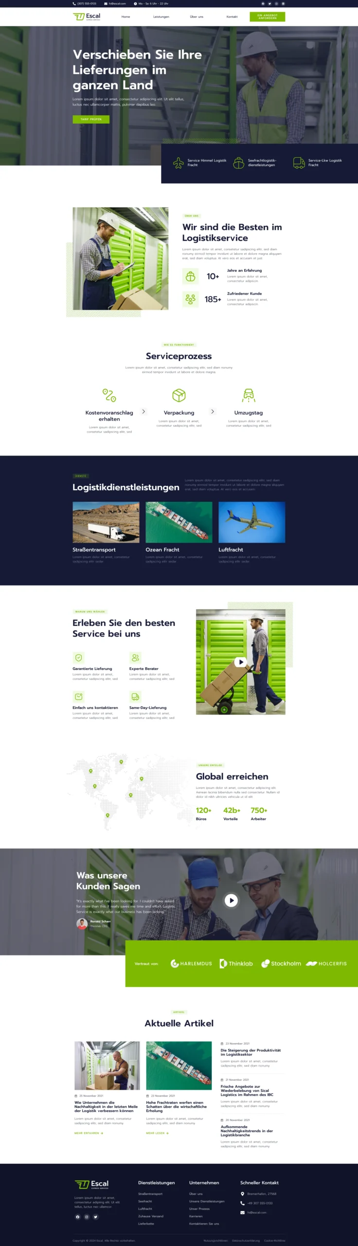 Website fuer Logistikunternehmen