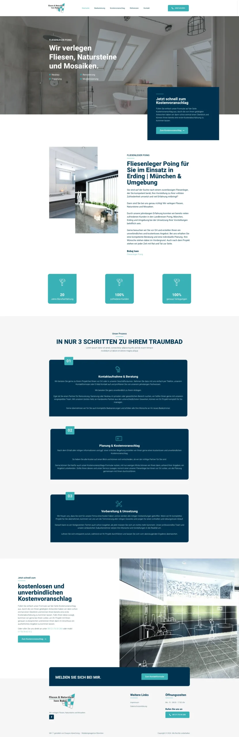 Website für Handwerker Fliesenleger